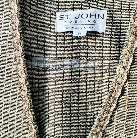 St John Evening by Marie Gray Gold Cardigan Size 6 - Picture 2 of 6